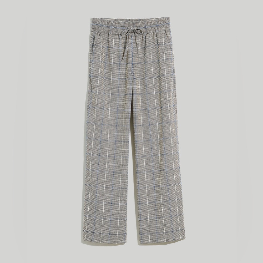 Madewell Carley Wide-Leg Pants in Plaid - size L